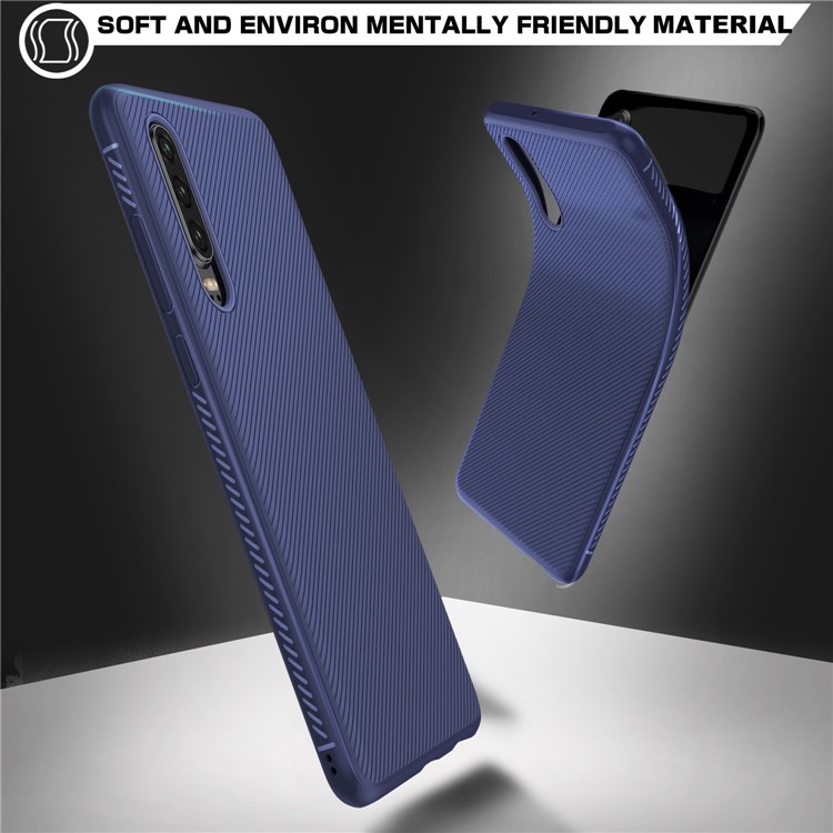 Jazz Series Twill Texture Protective TPU Case Shell for Huawei P30 - Blue-5