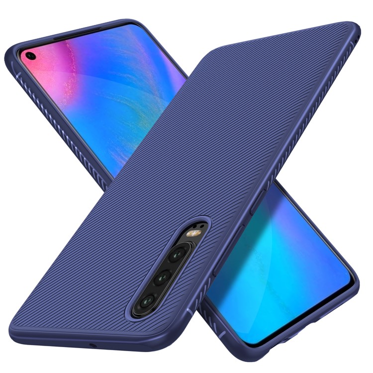 Jazz Series Twill Texture Protective TPU Case Shell for Huawei P30 - Blue-6