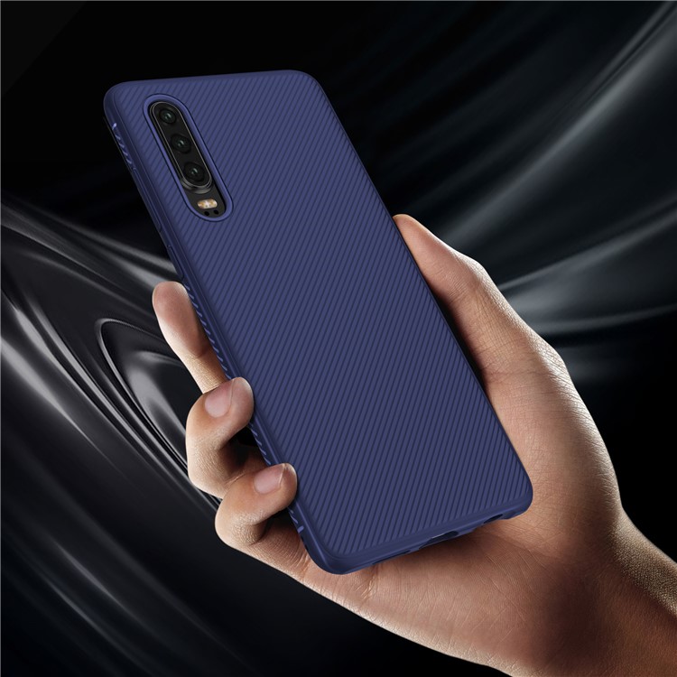 Jazz Series Twill Texture Protective TPU Case Shell for Huawei P30 - Blue-8