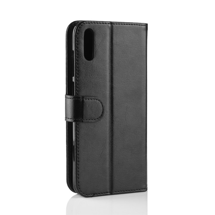 Crazy Horse Texture Wallet Stand Leather Phone Casing for Huawei Enjoy 9 / Y7 Pro (2019) - Black-7