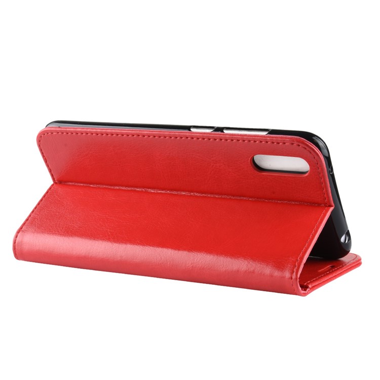 Crazy Horse Texture Wallet Stand Leather Phone Cover for Huawei Enjoy 9 / Y7 Pro (2019) - Red-6