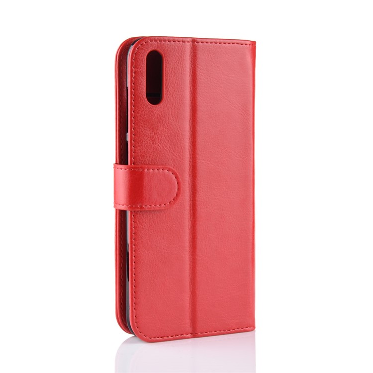 Crazy Horse Texture Wallet Stand Leather Phone Cover for Huawei Enjoy 9 / Y7 Pro (2019) - Red-7