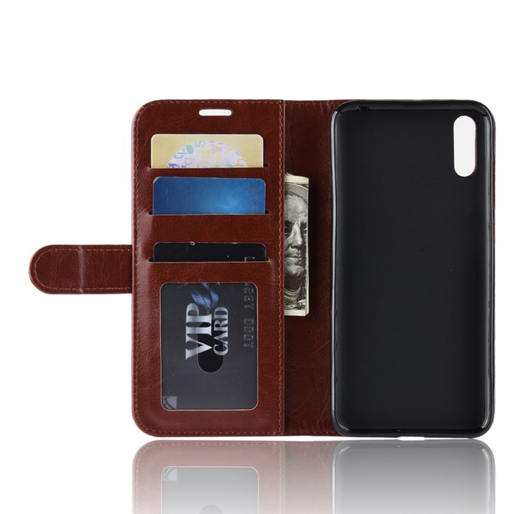 Crazy Horse Texture Wallet Stand Leather Phone Shell for Huawei Enjoy 9 / Y7 Pro (2019) - Brown-4