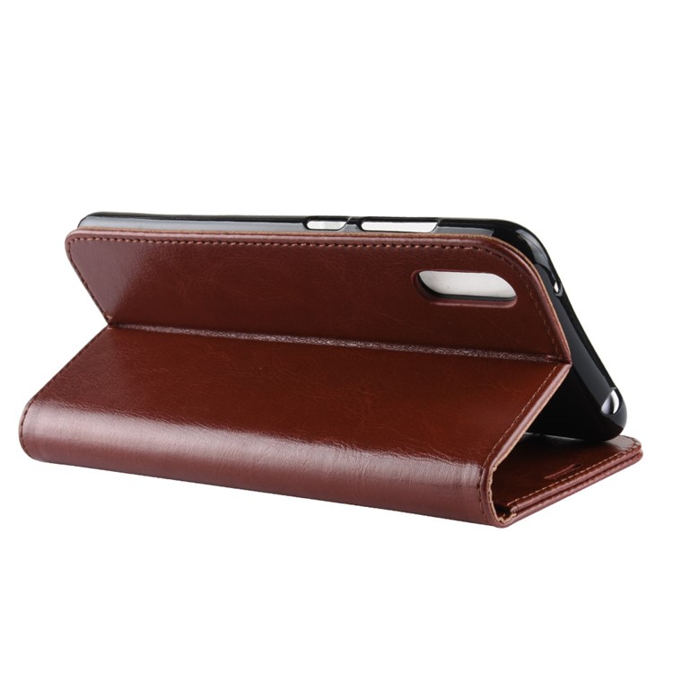 Crazy Horse Texture Wallet Stand Leather Phone Shell for Huawei Enjoy 9 / Y7 Pro (2019) - Brown-6