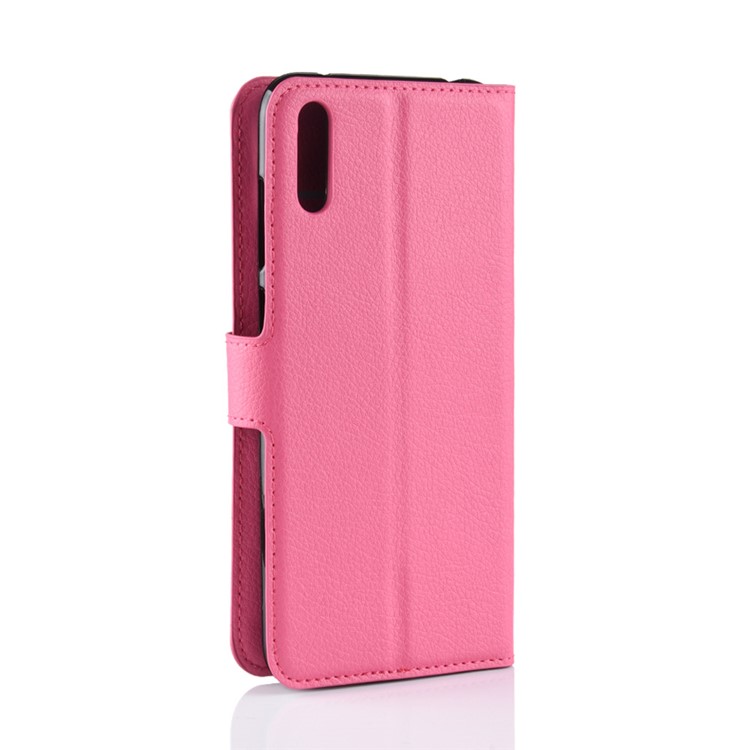 Litchi Skin Wallet Leather Cell Phone Case for Huawei Enjoy 9 / Y7 Pro (2019) - Rose-6