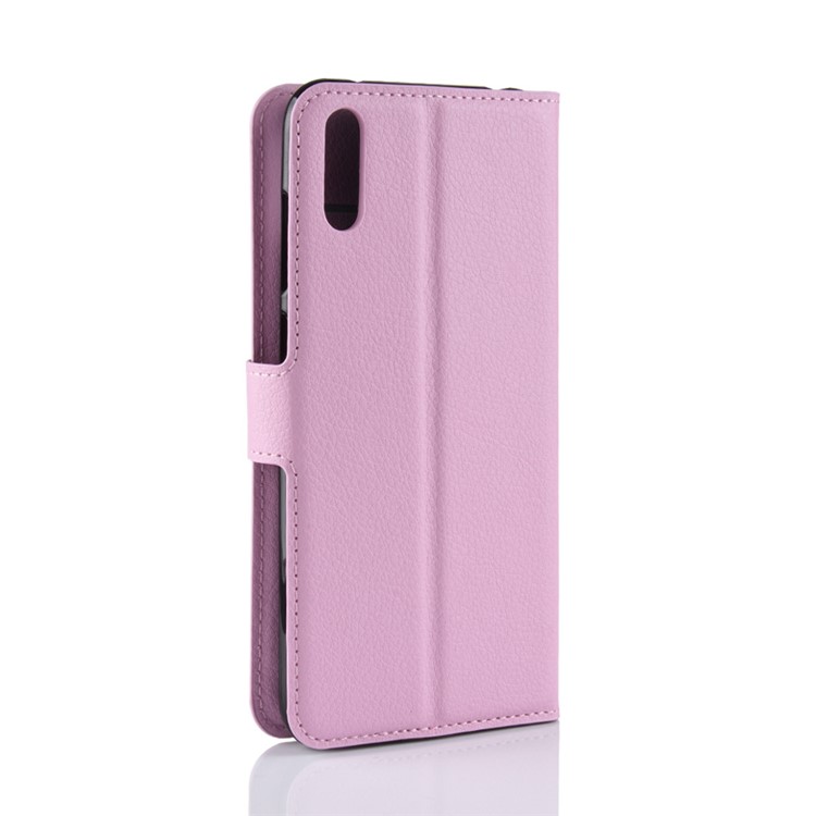 Litchi Skin Leather Wallet Stand Case for Huawei Enjoy 9 / Y7 Pro (2019) - Pink-6