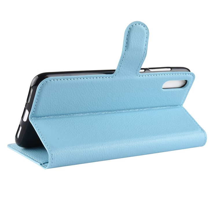 Litchi Skin Wallet Leather Case with Stand for Huawei Enjoy 9 / Y7 Pro (2019) - Baby Blue-5