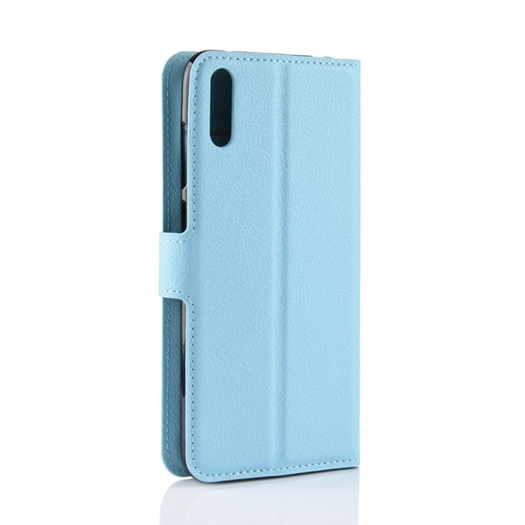 Litchi Skin Wallet Leather Case with Stand for Huawei Enjoy 9 / Y7 Pro (2019) - Baby Blue-6