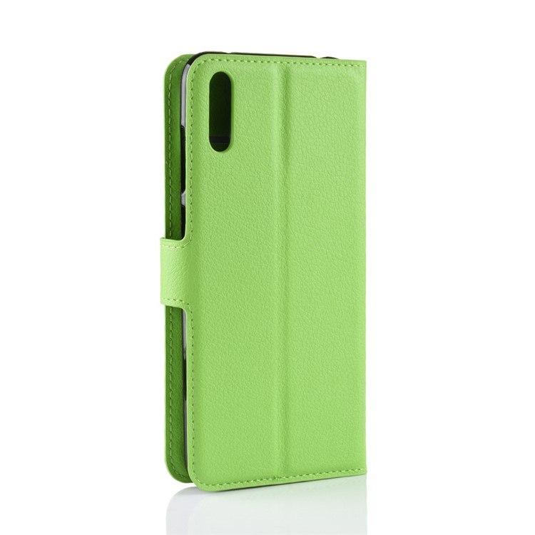 Litchi Skin Wallet Leather Cover with Stand for Huawei Enjoy 9 / Y7 Pro (2019) - Green-6