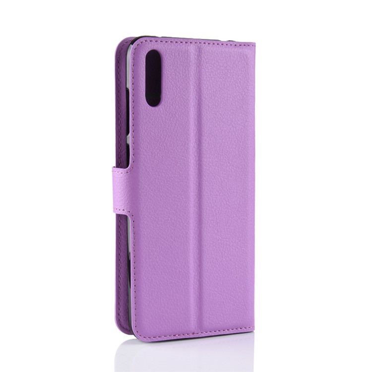 Litchi Skin Leather Stand Case with Card Slots for Huawei Enjoy 9 / Y7 Pro (2019) - Purple-6