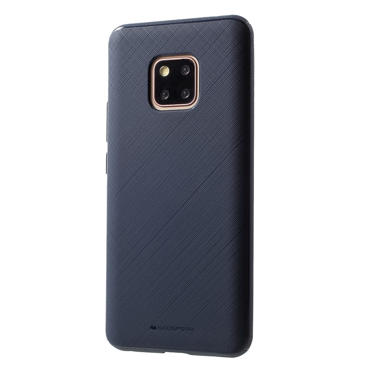 MERCURY GOOSPERY Style Lux Textured TPU Accessory Case for Huawei Mate 20 Pro - Dark Blue-3