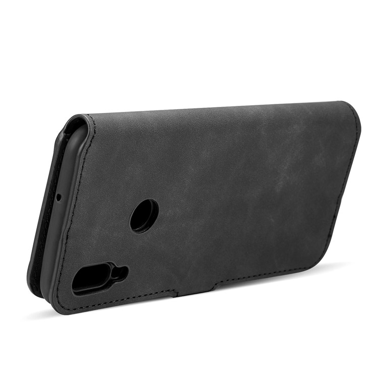 DG.MING Retro Style Wallet Leather Case for Huawei P Smart (2019) - Black-10