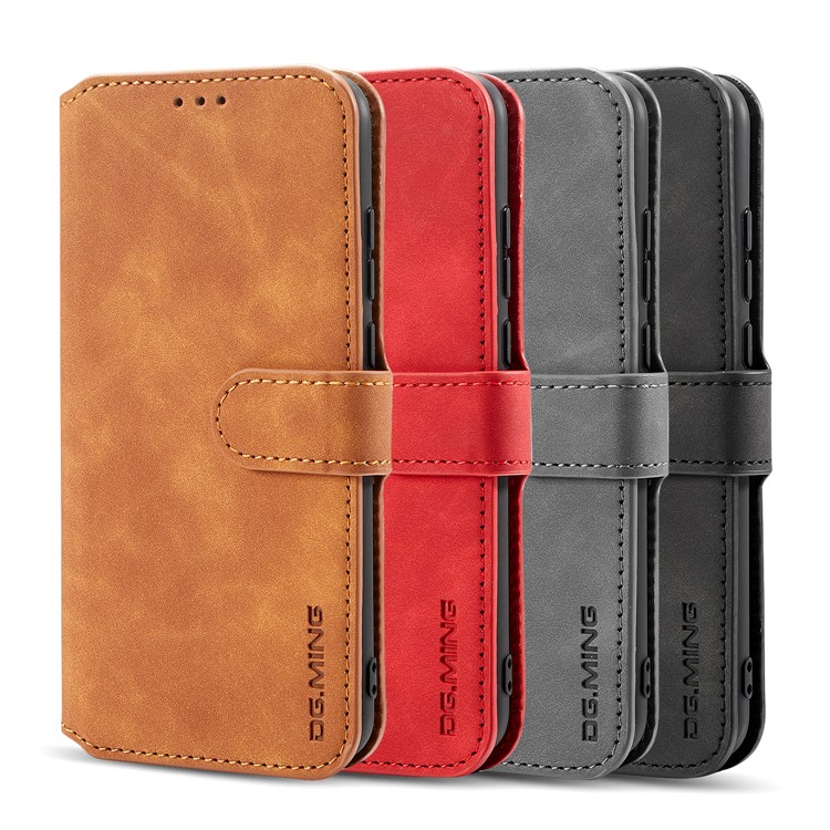 DG.MING Retro Style Wallet Leather Case for Huawei P Smart (2019) - Black-12
