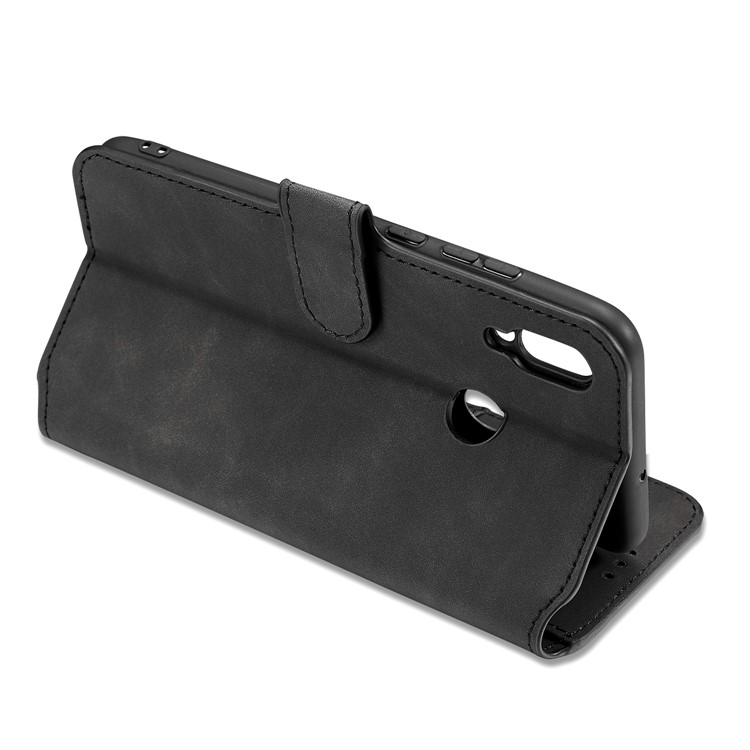 DG.MING Retro Style Wallet Leather Case for Huawei P Smart (2019) - Black-7