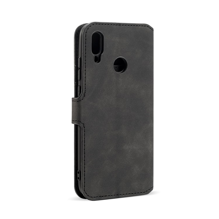 DG.MING Retro Style Wallet Leather Case for Huawei P Smart (2019) - Black-9