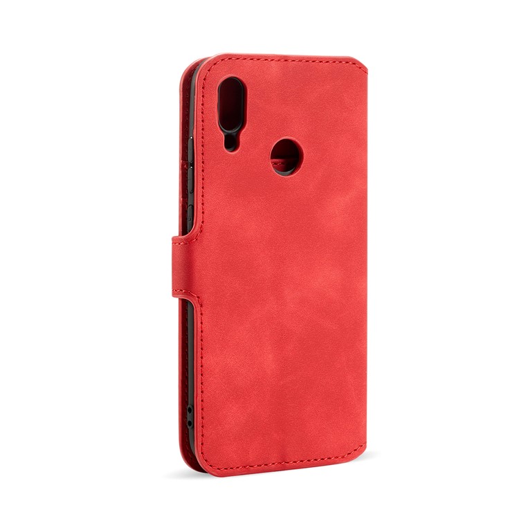 DG.MING Retro Style Leather Phone Shell for Huawei P Smart (2019) - Red-10