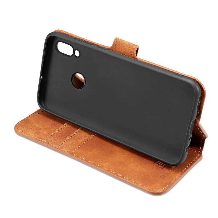 DG.MING Retro Style Leather Mobile Casing for Huawei P Smart (2019) - Brown-6