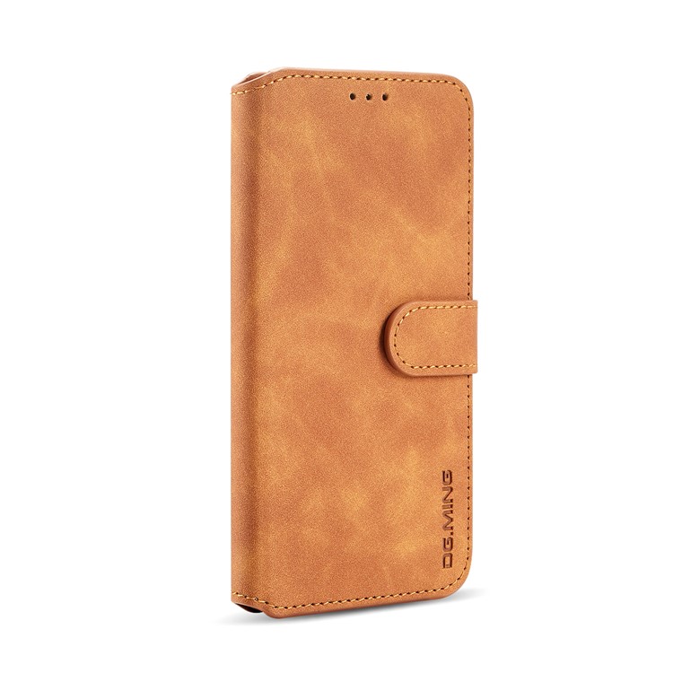 DG.MING Retro Style Leather Mobile Casing for Huawei P Smart (2019) - Brown-9