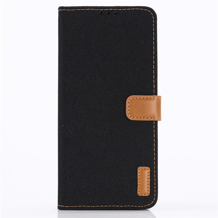 Oxford Cloth Wallet Stand PU Leather Cover for Huawei P30 Pro - Black-1