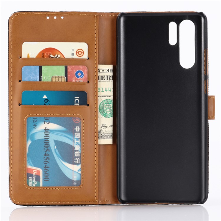 Oxford Cloth Wallet Stand PU Leather Cover for Huawei P30 Pro - Black-3