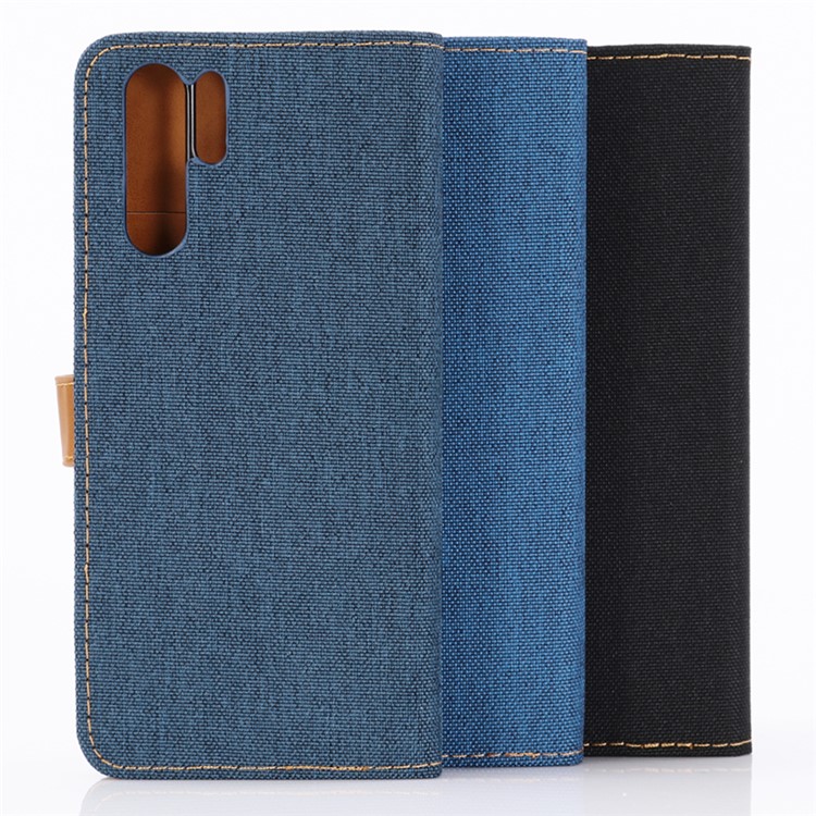 Oxford Cloth Wallet Stand PU Leather Cover for Huawei P30 Pro - Black-7