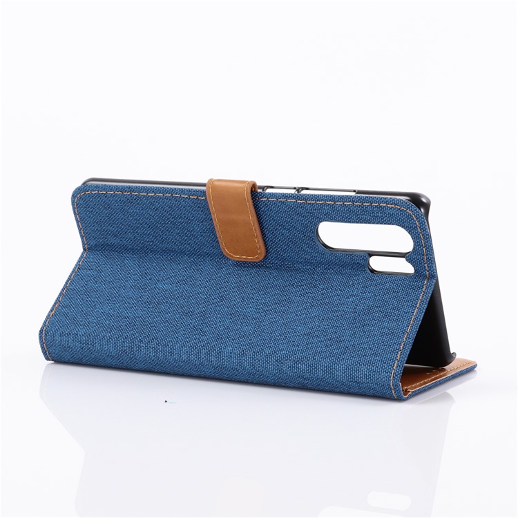 Oxford Cloth Wallet Stand PU Leather Case for Huawei P30 Pro - Baby Blue-4