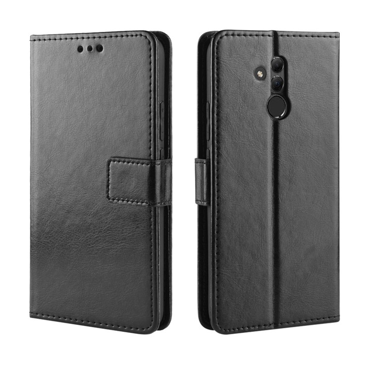 Crazy Horse PU Leather Folio Flip Case for Huawei Mate 20 Lite / Maimang 7 - Black-2