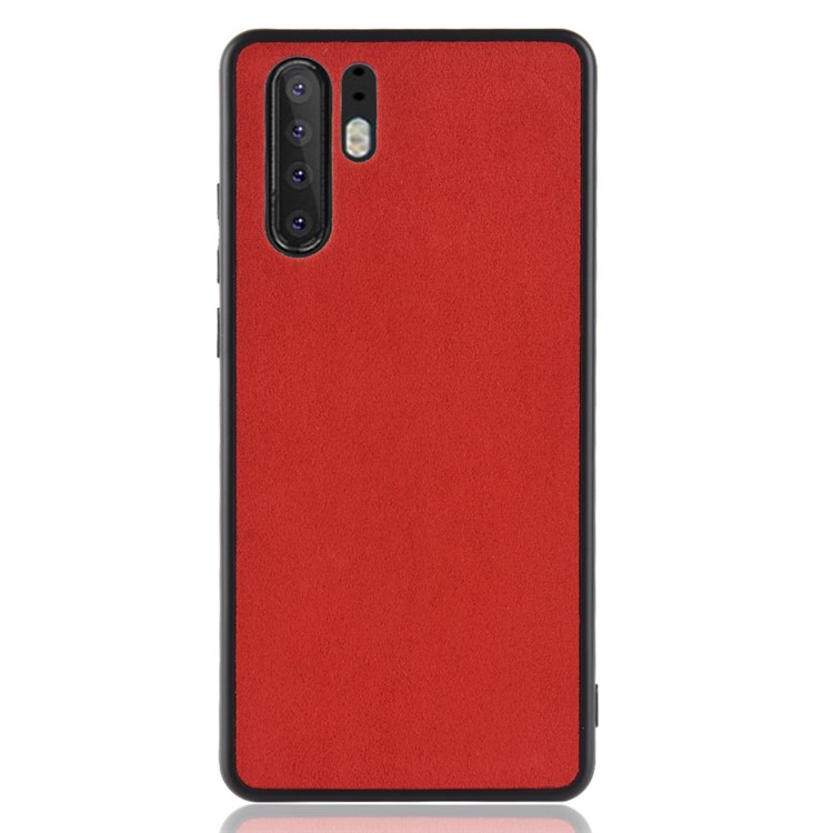 Retro Velvet Cloth Coated PC + TPU Hybrid Back Case for Huawei P30 Pro - Red-2