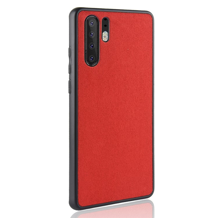 Retro Velvet Cloth Coated PC + TPU Hybrid Back Case for Huawei P30 Pro - Red-3