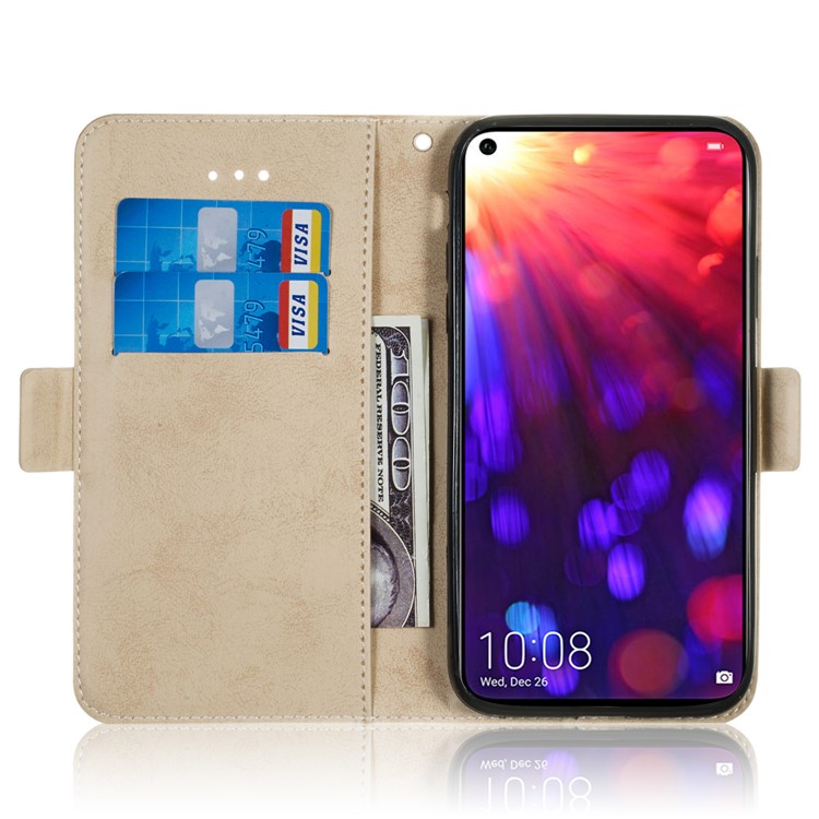 Retro Style PU Leather Stand Wallet Casing for Huawei Honor View 20 / V20 - Gold-8