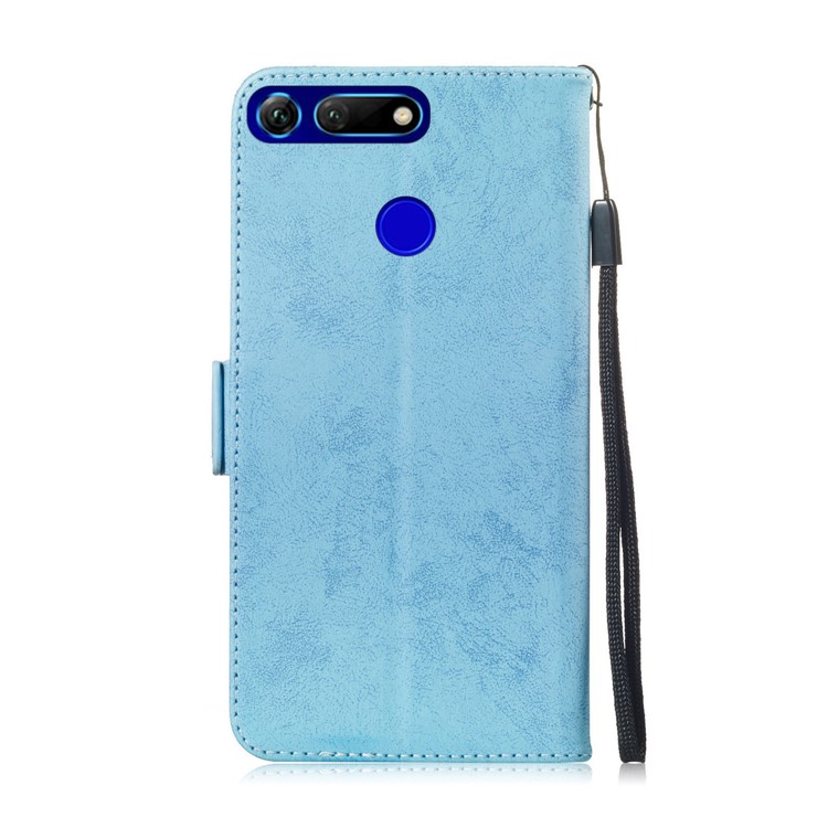 Retro Style PU Leather Stand Wallet Mobile Phone Case for Huawei Honor View 20 / V20 - Baby Blue-3