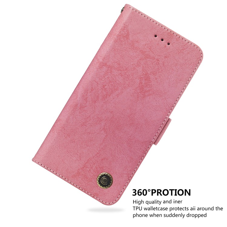 Custodia Portafoglio Portafoglio In Pelle PU Retro Style Per Huawei P30 Pro - Rosa-6