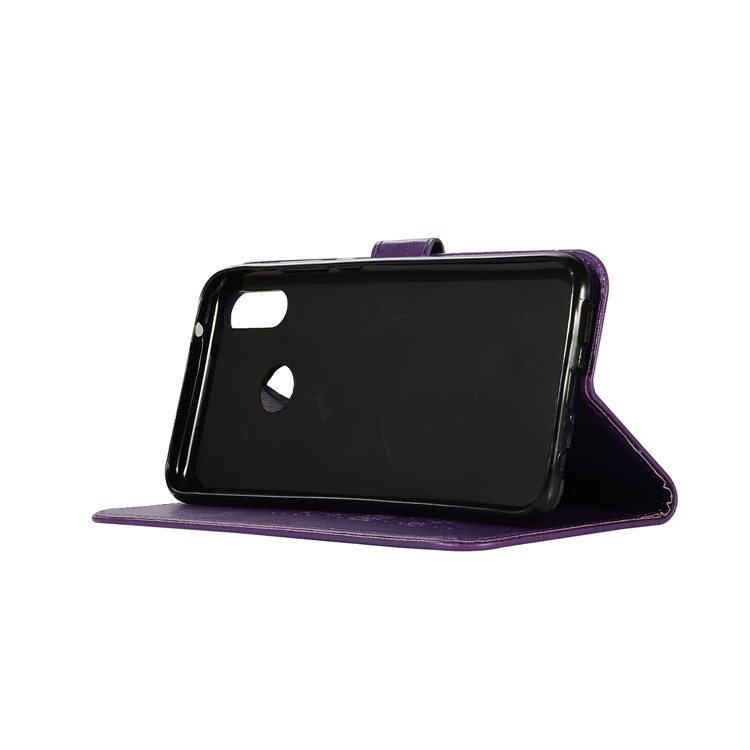 Imprinted Elephant Leather Mobile Casing for Huawei Y9 (2019) / Enjoy 9 Plus - Purple-5
