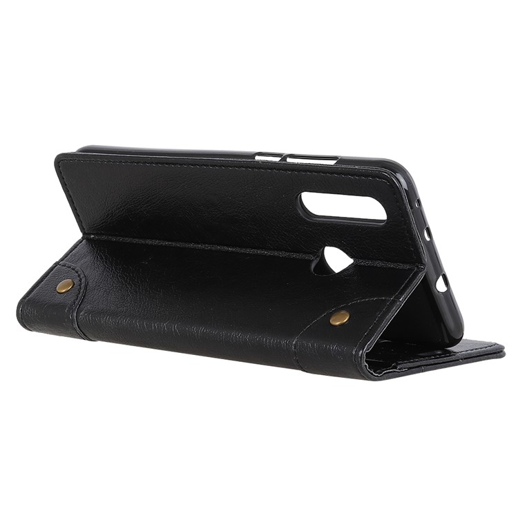 Cubierta Protector de Cuero de Billetera de Textura Nappa Para Huawei P30 Lite/nova 4e/P30 Lite New Edition - Negro