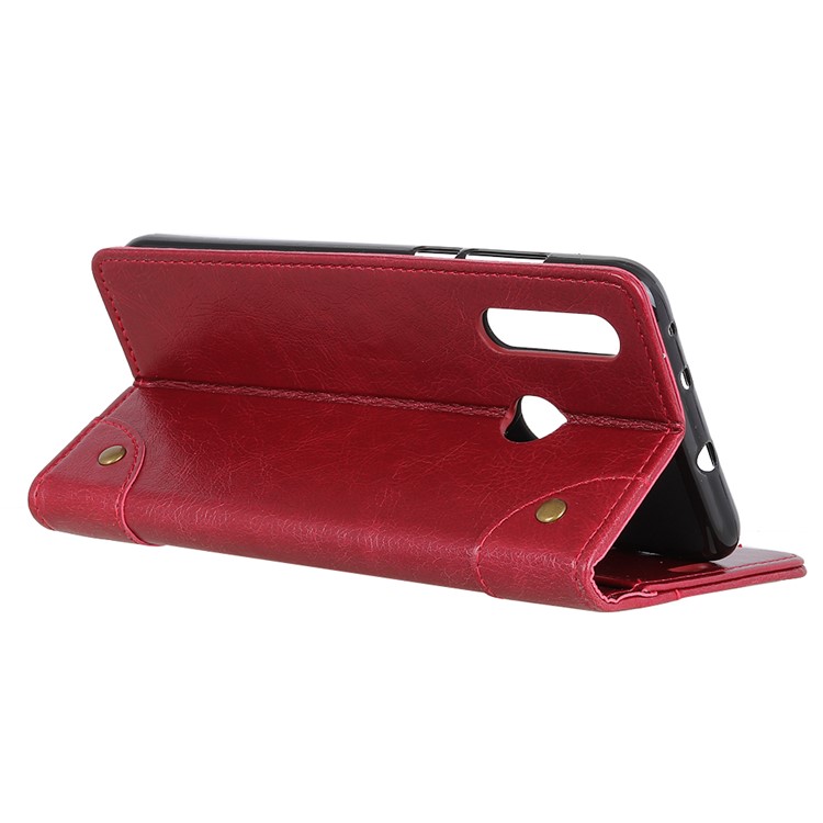 Nappa Texture Wallet Leather Protective Case for Huawei P30 Lite/nova 4e/P30 Lite New Edition - Red-6