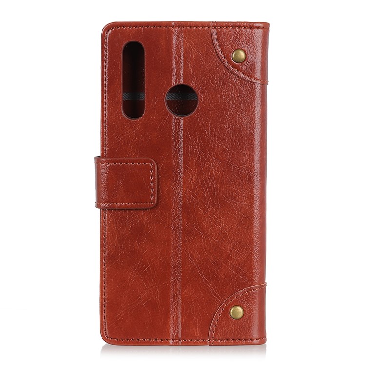 Nappa Texture Wallet Leather Mobile Phone Shell for Huawei P30 Lite - Brown-3