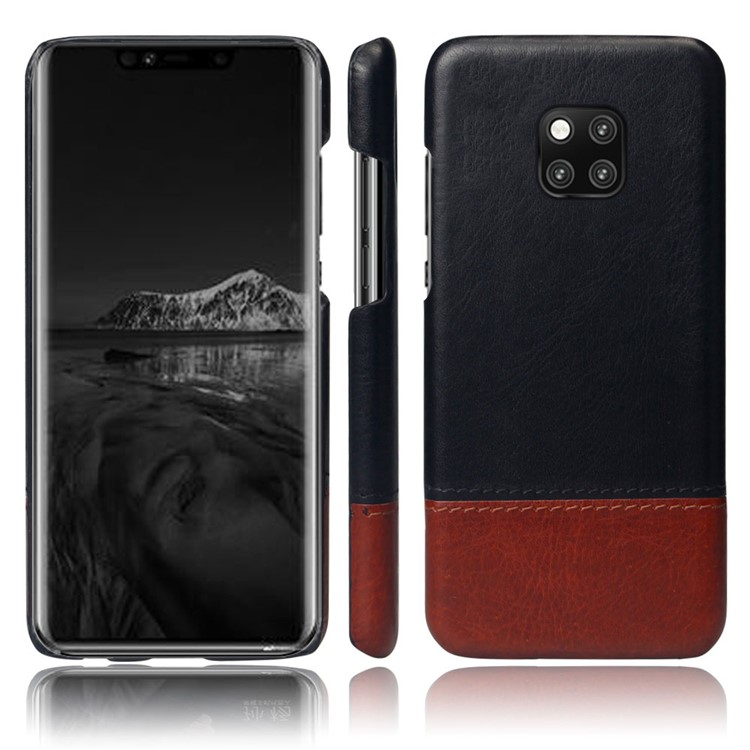 KSQ Bi-color Splicing PU Leather Coated PC Cover for Huawei Mate 20 Pro-1