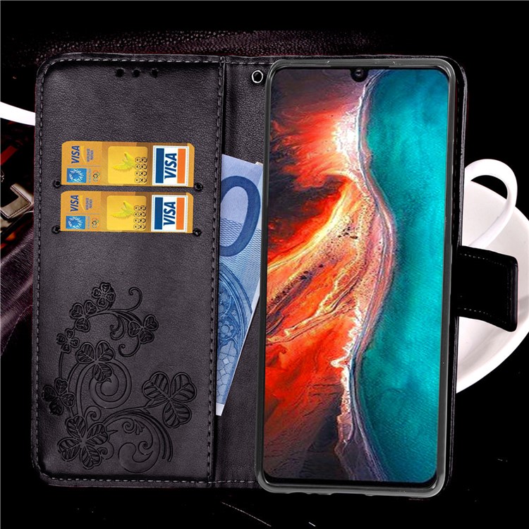 Отпечаток Клевер Шаблон Кожаный Чехол Кошелек Для Huawei P30 - Черный-10