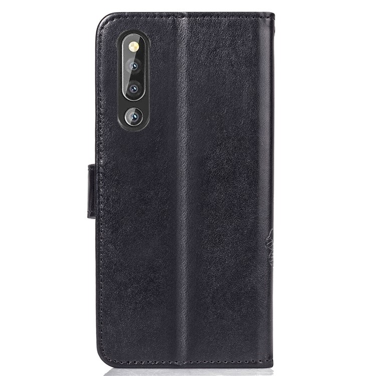 Отпечаток Клевер Шаблон Кожаный Чехол Кошелек Для Huawei P30 - Черный-3