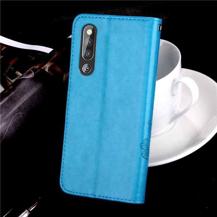 Imprint Clover Pattern Leather Wallet Phone Case for Huawei P30 - Blue-10