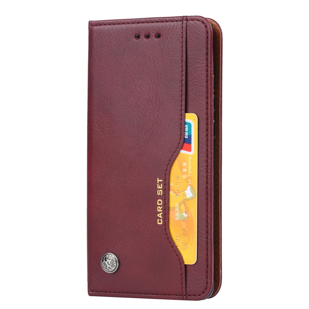 PU Leather Auto-absorbed Stand Wallet Protective Shell for Huawei P30 Pro - Wine Red-2