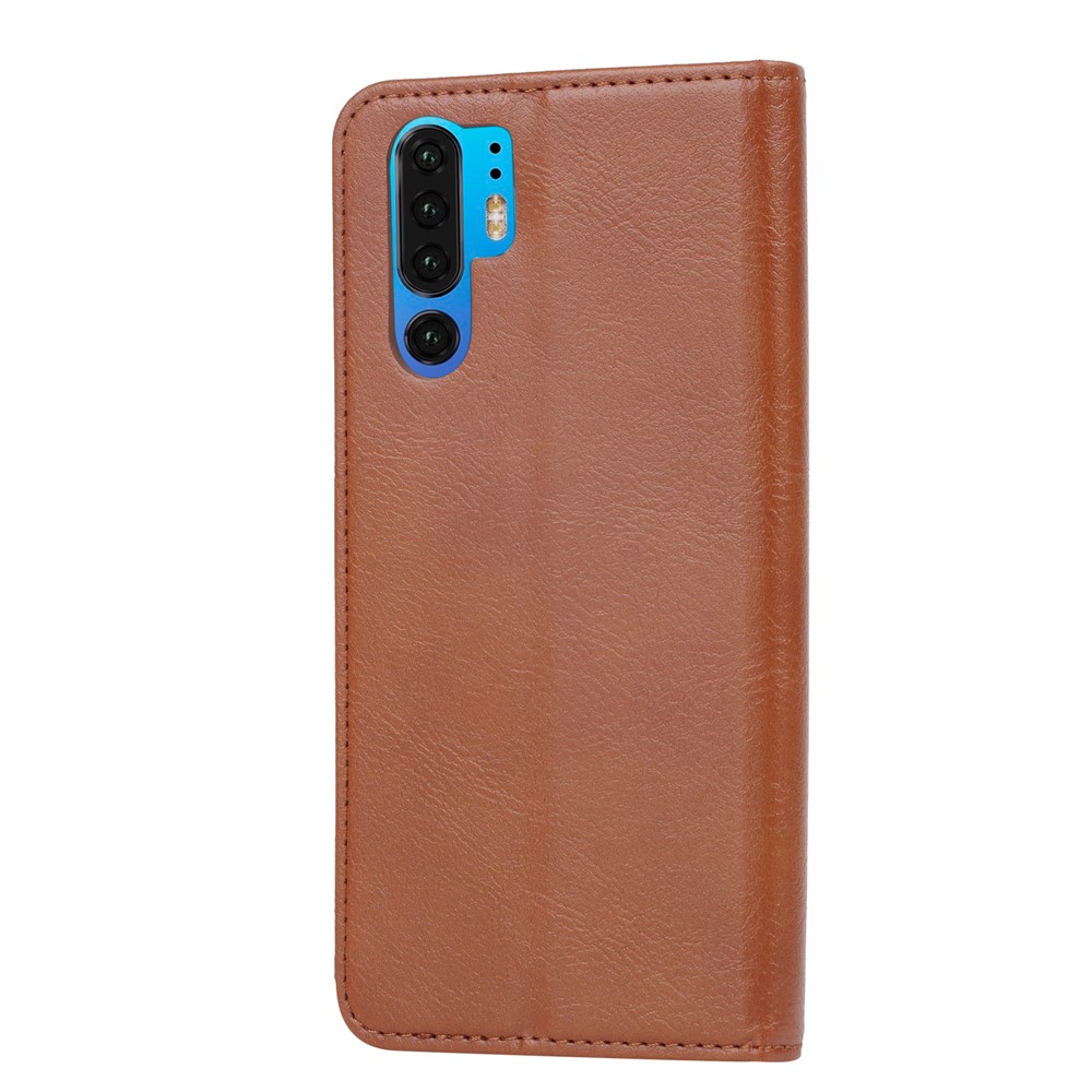 PU Leather Auto-absorbed Stand Wallet Protective Casing for Huawei P30 Pro - Brown-3