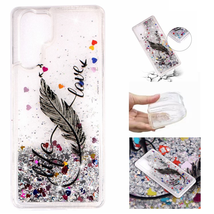 Phone Case for Huawei P30 Pro Dynamic Glitter Powder Sequins Patterned TPU Case - Quill Pen-2