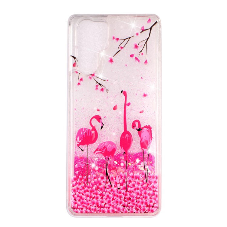 Phone Shell for Huawei P30 Pro Dynamic Glitter Powder Sequins Patterned TPU Case - Flamingos-2