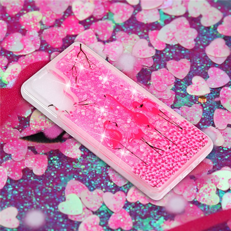 Phone Shell for Huawei P30 Pro Dynamic Glitter Powder Sequins Patterned TPU Case - Flamingos-5