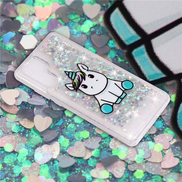 Cell Phone Case for Huawei P30 Pro Dynamic Glitter Powder Sequins Patterned TPU Case - Unicorn-4
