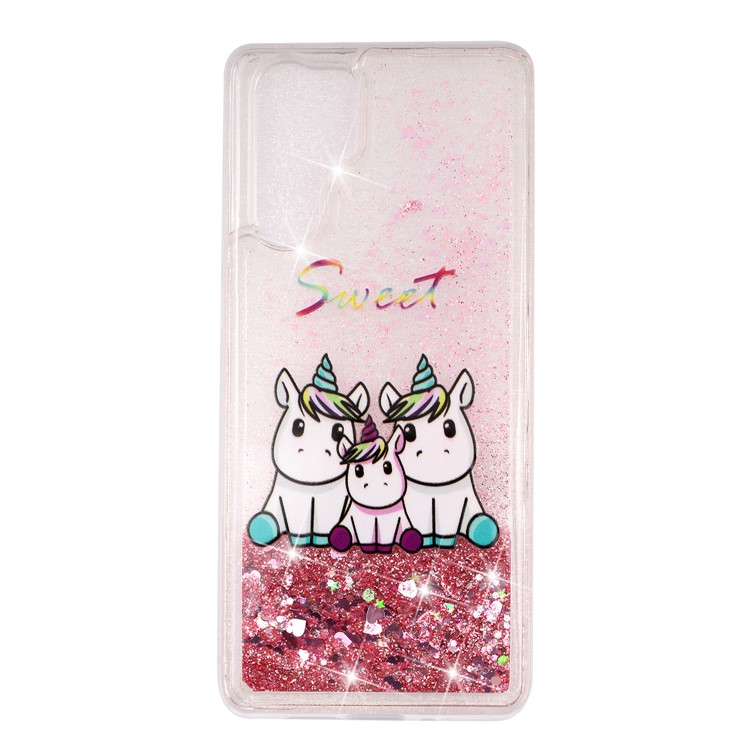 Mobile Cover for Huawei P30 Pro Dynamic Glitter Powder Sequins Patterned TPU Case - Unicorn Family-2
