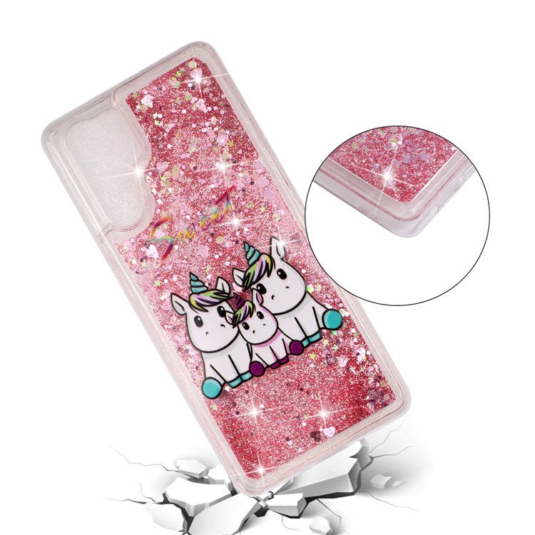 Mobile Cover for Huawei P30 Pro Dynamic Glitter Powder Sequins Patterned TPU Case - Unicorn Family-4