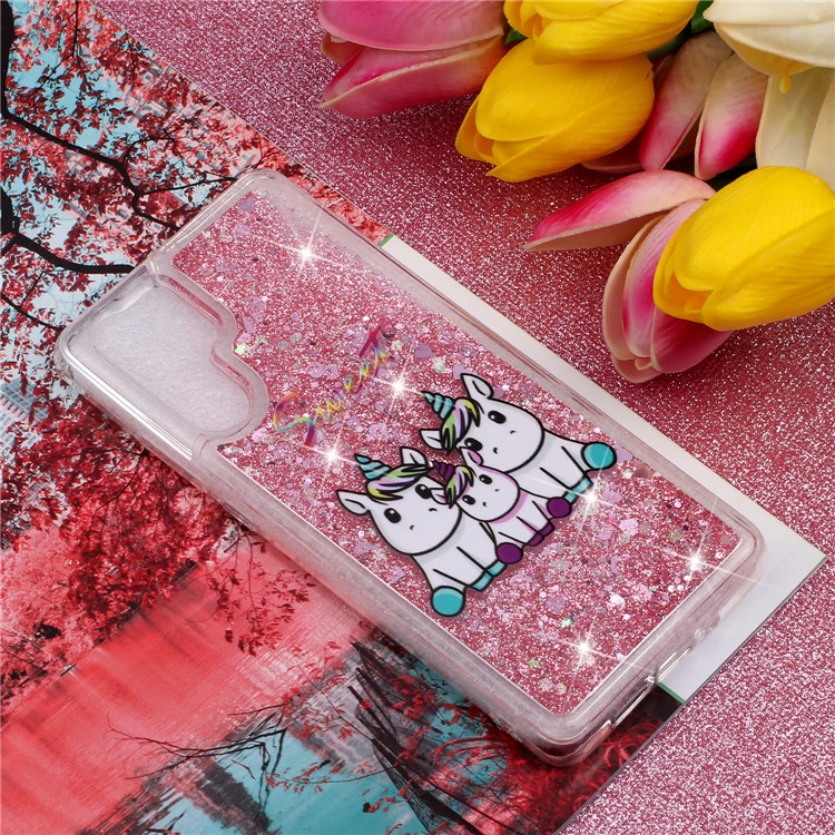 Mobile Cover for Huawei P30 Pro Dynamic Glitter Powder Sequins Patterned TPU Case - Unicorn Family-6