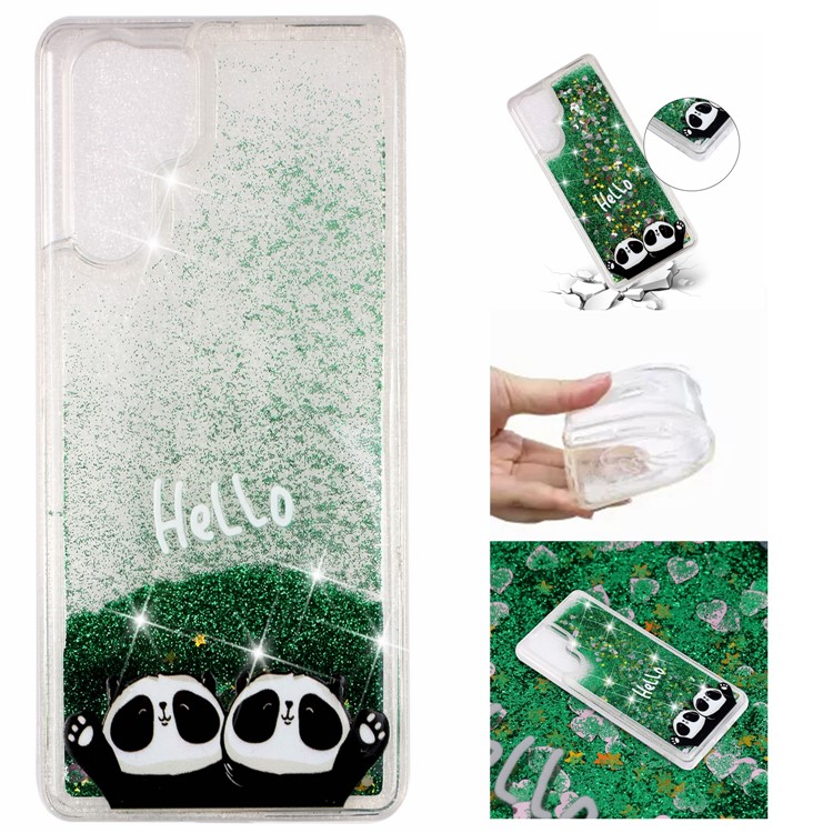 Mobile Shell for Huawei P30 Pro Dynamic Glitter Powder Sequins Patterned TPU Case - Hello Panda-1
